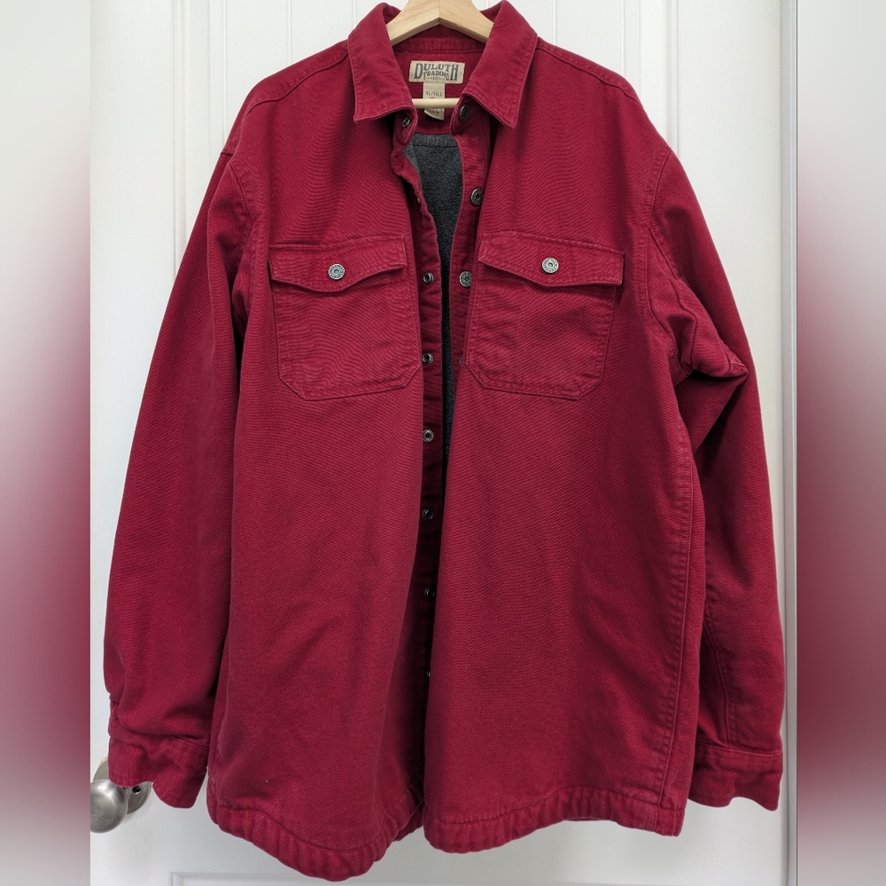 Duluth Trading Co Men's Heavy Canvas Chore Jacket -Fleeced Line